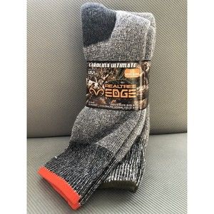 REALTREE Carolina Ultimate 2 Pair Men's Socks Merino Wool Blend Size 9-13 NEW